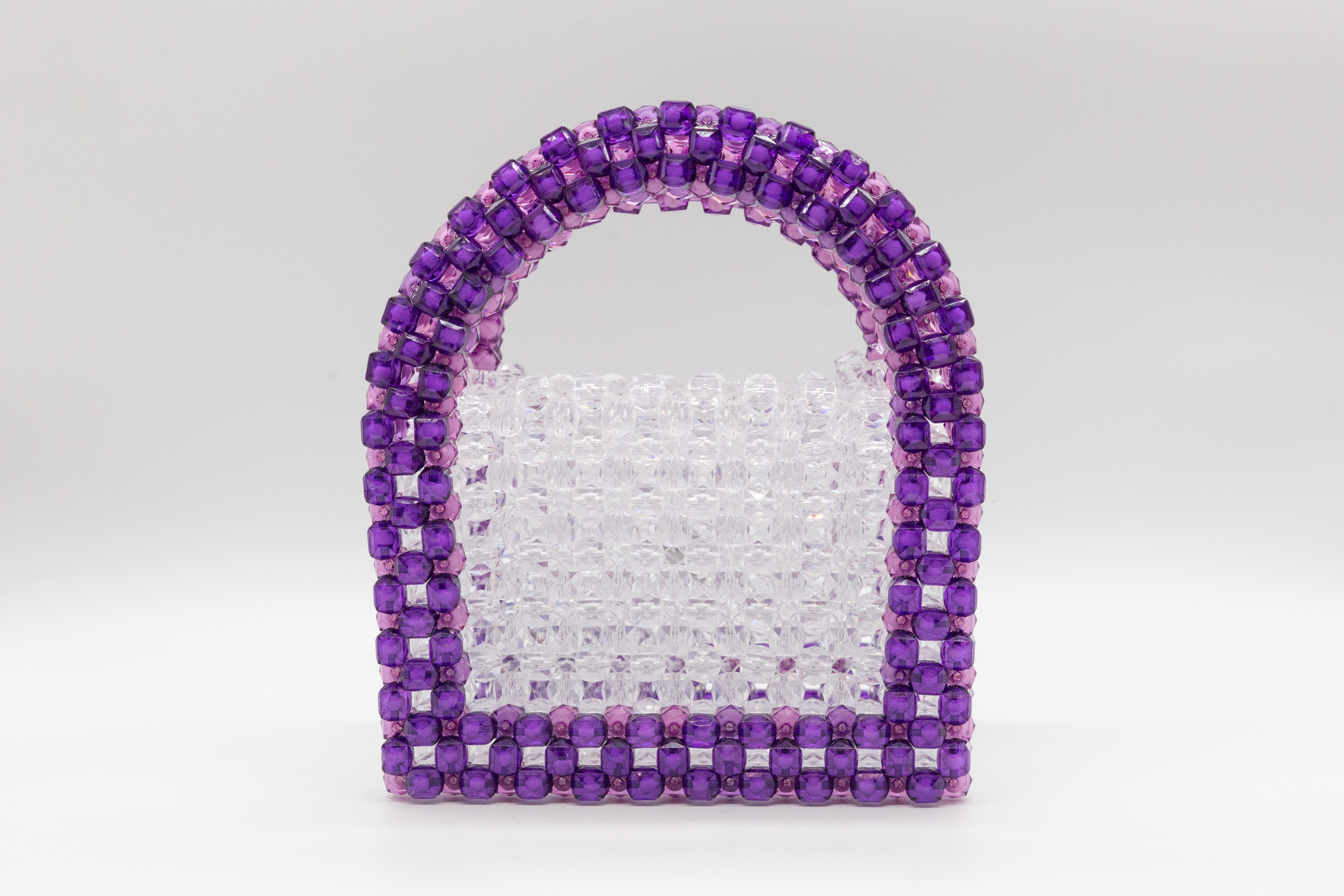 GC Box Double Handle Bag- Purple and White