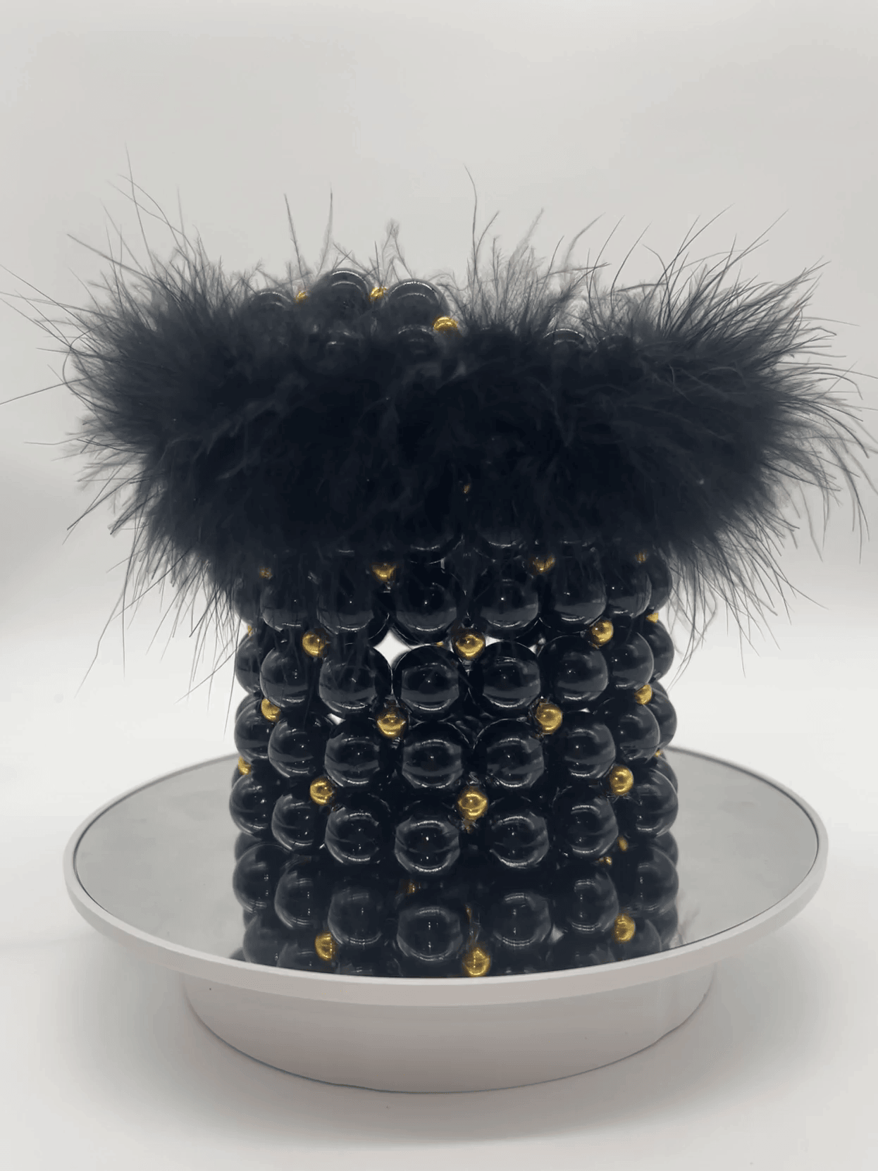 GC Bucket Bag with Feather - Black