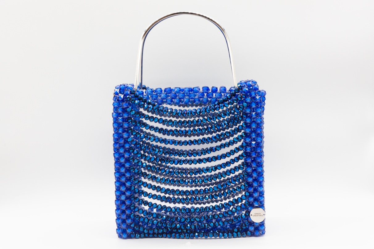 GC Ornate Blue Glass Bag